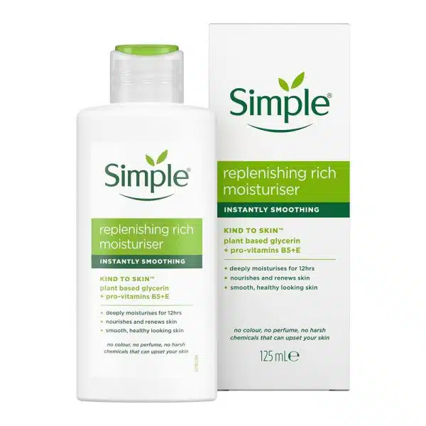 Simple Replenishing Rich Moisturiser by Simple Skincare for deep hydration and soft glowing skin